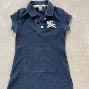 BURBERRY NAVY KNIT DRESS - 12 MONTHS
